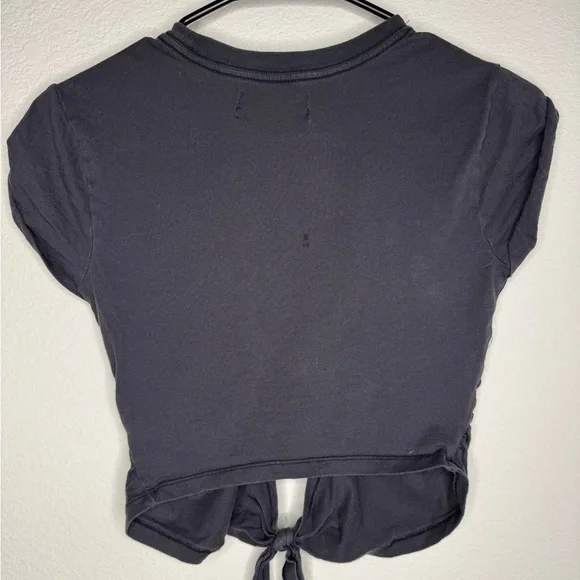 URBAN OUTFITTERS BLACK TIE FRONT SONYA TOP XS - Picture 4 of 4